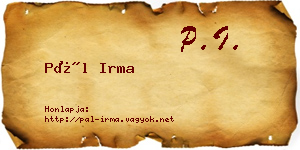Pál Irma névjegykártya